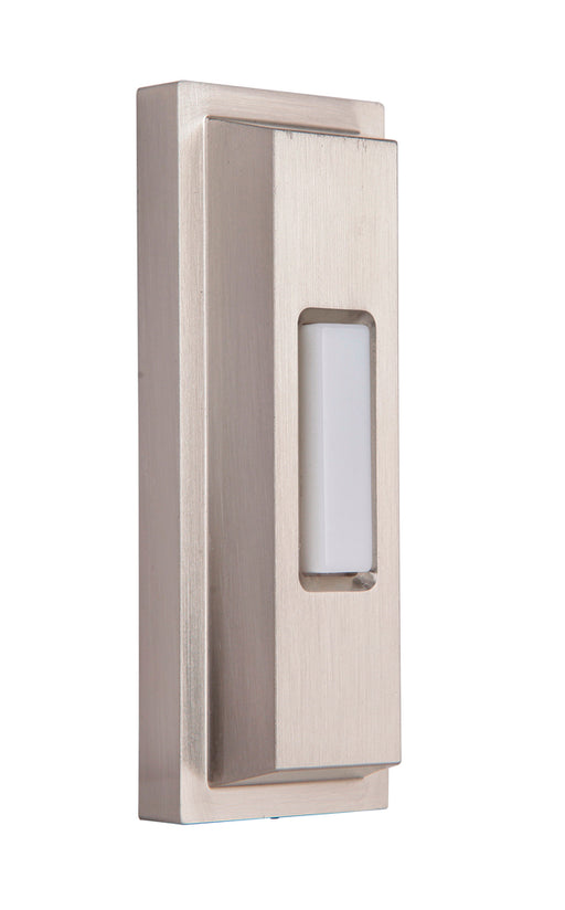 Craftmade Surface Mount LED Lighted Push Button, Beveled Rectangle in Brushed Polished Nickel