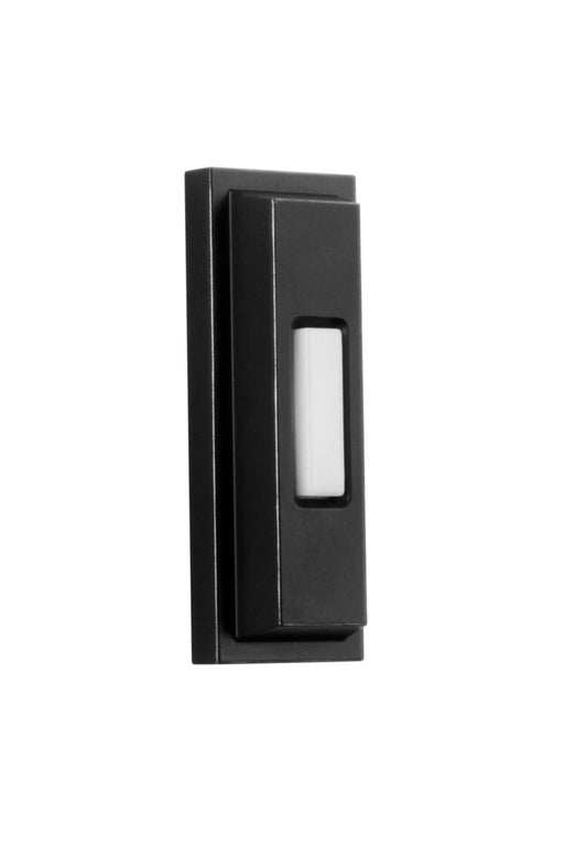 Craftmade Surface Mount LED Lighted Push Button, Beveled Rectangle in Flat Black