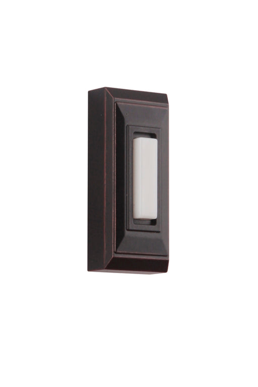 Craftmade Surface Mount LED Lighted Push Button, Stepped Rectangle in Oiled Bronze Gilded