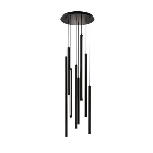 8 Light Round Cct Led Duo-light Cylinder Pendant Cluster | PDLED120-8-BK