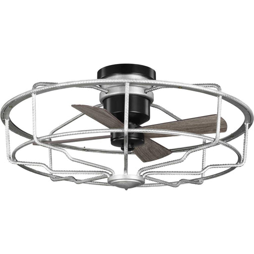 Progress Loring Collection 33" Four-Blade Galvanized Ceiling Fan