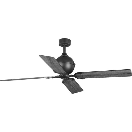 Progress Royer Collection 56" Four-Blade Forged Black Ceiling Fan