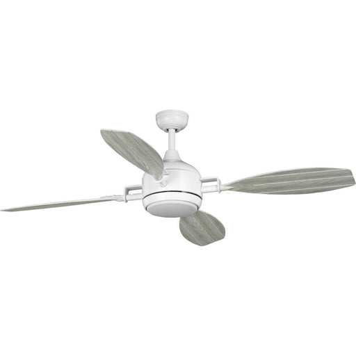 Rudder Collection Indoor/outdoor 56" Four-blade Satin White Ceiling Fan | P250040-028-30