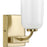 Progress Moore Collection One-Light Satin Brass White Opal Glass Luxe Bath Vanity Light