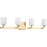 Progress Moore Collection Four-Light Satin Brass White Opal Glass Luxe Bath Vanity Light