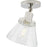 Progress Hinton Collection One-Light Polished Nickel and Clear Seeded Glass Vintage Style Ceiling Light