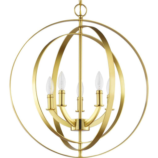 Progress Equinox Collection Satin Brass Five-Light Sphere Pendant