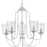 Progress Bowman Collection Five-Light Cottage White Clear Chiseled Glass Coastal Chandelier Light