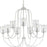 Progress Bowman Collection Nine-Light Cottage White Clear Chiseled Glass Coastal Chandelier Light