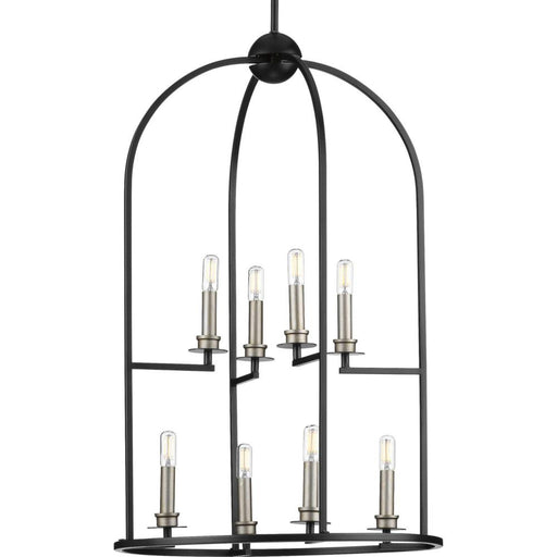 Seneca Collection Eight-light Matte Black Farmhouse Pendant Light | P500122-031