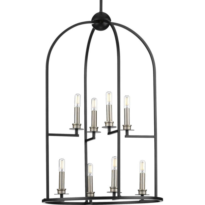 Seneca Collection Eight-light Matte Black Farmhouse Pendant Light | P500122-031