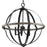 Lockhart Collection Five-light Matte Black/aged Oak Farmhouse Style Hanging Pendant Light | P500279-031