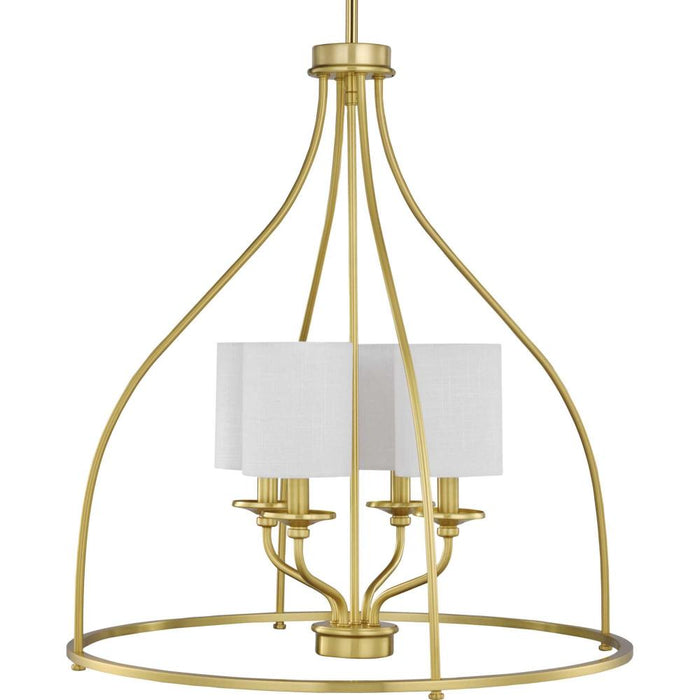 Bonita Collection Four-light Satin Brass Foyer Chandelier | P500285-012
