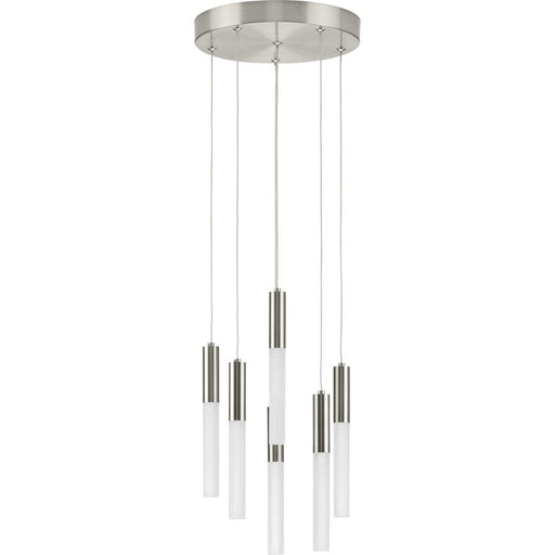 Progress Kylo LED Collection Six-Light Brushed Nickel Modern Style Hanging Pendant Light