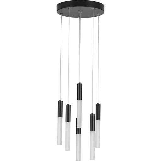 Progress Kylo LED Collection Six-Light Matte Black Modern Style Hanging Pendant Light