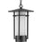 Exton Collection One-light Textured Black And Etched Seeded Glass Modern Style Outdoor Hanging Penda | P550097-031