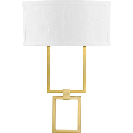 Progress LED Shaded Sconce Collection Brushed Bronze One-Light Square Wall Sconce