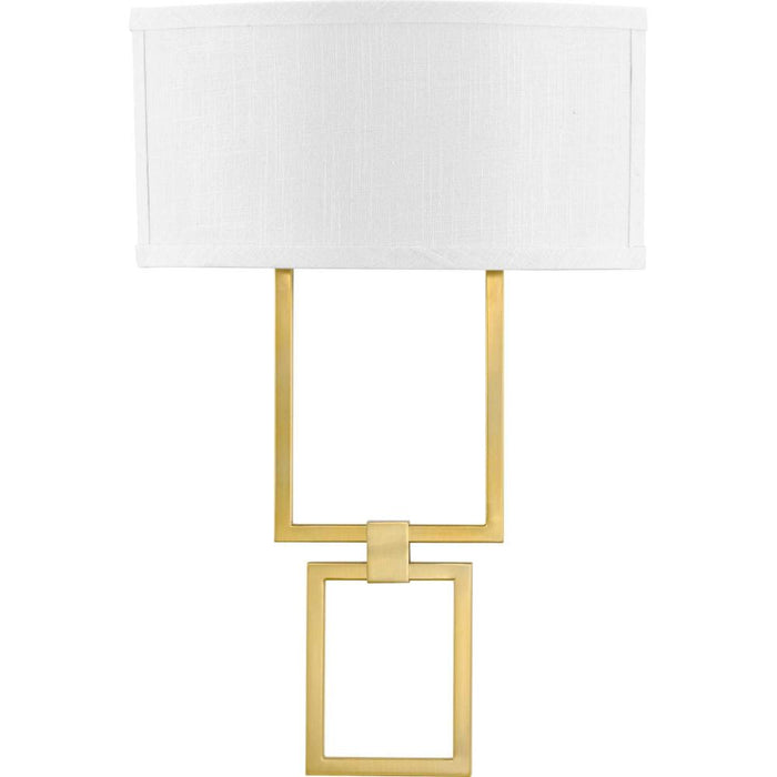 Progress LED Shaded Sconce Collection Brushed Bronze One-Light Square Wall Sconce