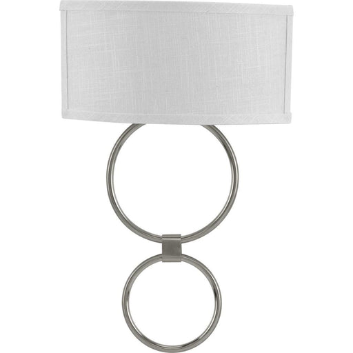 Progress LED Shaded Sconce Collection Brushed Nickel One-Light Circle LED Wall Sconce