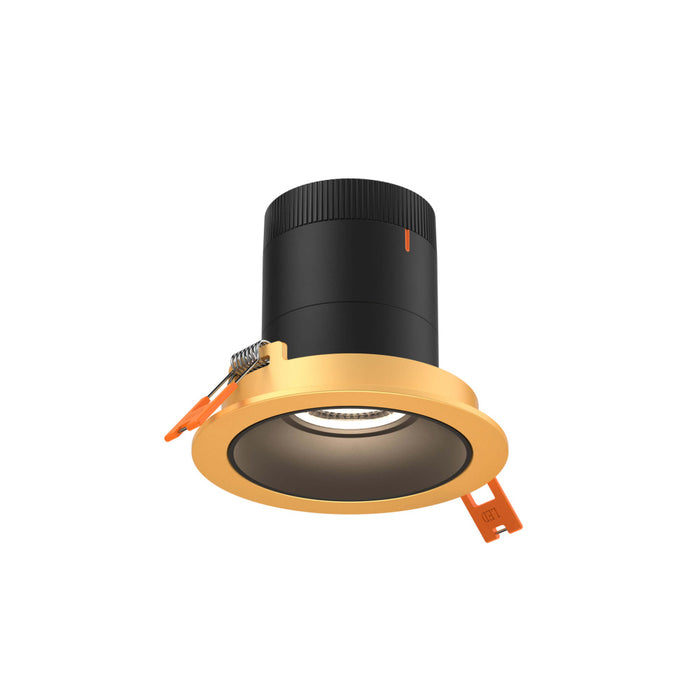 3in Modular Downlight, 5cct, 20 Degree Beam Angle, Regressed, Black, Gold Trim | RC03-CC-20-RGBK-TGD