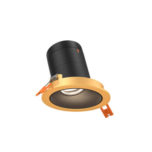 3in Modular Downlight, 5cct, 60 Degree Beam Angle, Slope Ceiling, Black, Gold Trim | RC03-CC-60-SLBK-TGD