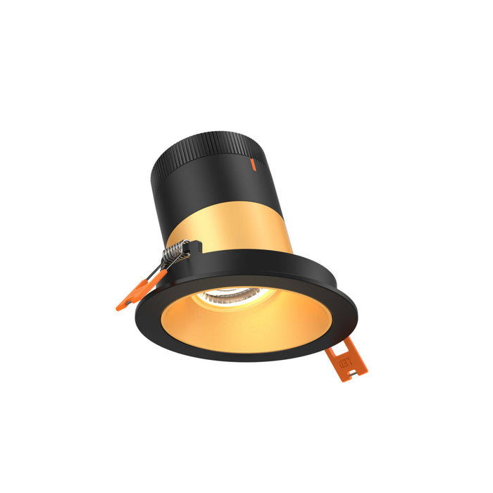 3in Modular Downlight, 5cct, 35 Degree Beam Angle, Slope Ceiling, Gold, Black Trim | RC03CC35SLGDTBK