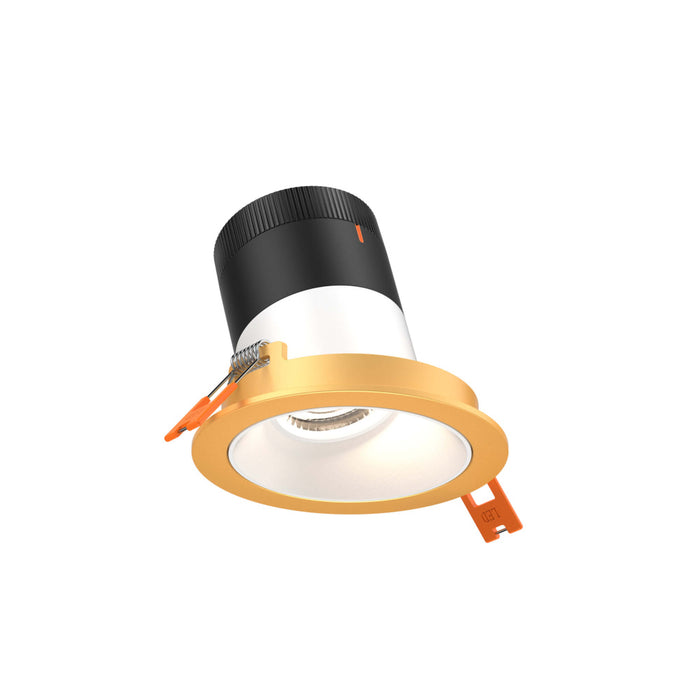 3in Modular Downlight, 5cct, 60 Degree Beam Angle, Slope Ceiling, White, Gold Trim | RC03CC60SLWHTGD
