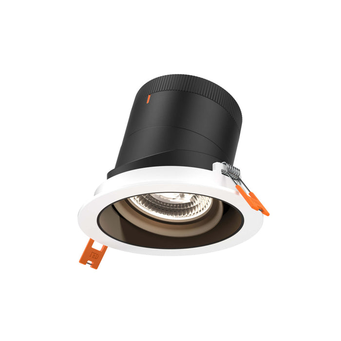 4in Modular Downlight, , 20 Degree Beam Angle, Gimbal Reflector, Black, White Trim | RC04-CC-20-GMBBK-TWH
