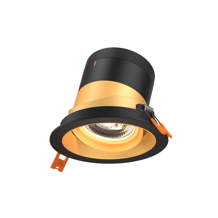 4in Modular Downlight, , 20 Degree Beam Angle, Gimbal Reflector, Gold, Black Trim | RC04-CC-20-GMBGD-TBK