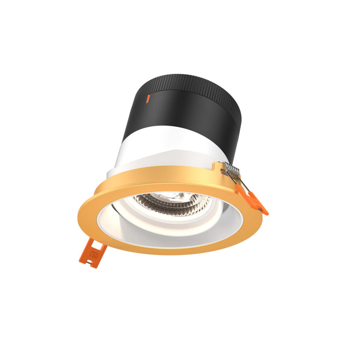 4in Modular Downlight, , 35 Degree Beam Angle, Gimbal Reflector, White, Gold Trim | RC04-CC-35-GMBWH-TGD