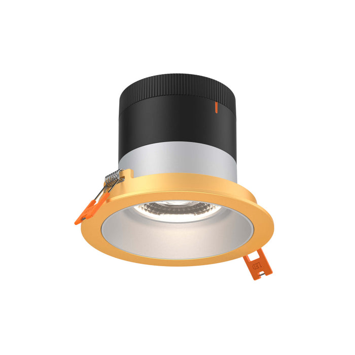 4in Modular Downlight, 5cct, 35 Degree Beam Angle, Regressed, Alzak, Gold Trim | RC04-CC-35-RGAZ-TGD