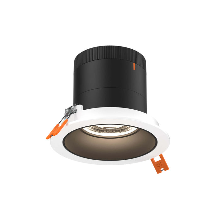4in Modular Downlight, 5cct, 60 Degree Beam Angle, Regressed, Black, White Trim | RC04CC60RGBKTWH
