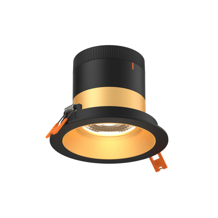 4in Modular Downlight, 5cct, 20 Degree Beam Angle, Regressed, Gold, Black Trim | RC04-CC-20-RGGD-TBK