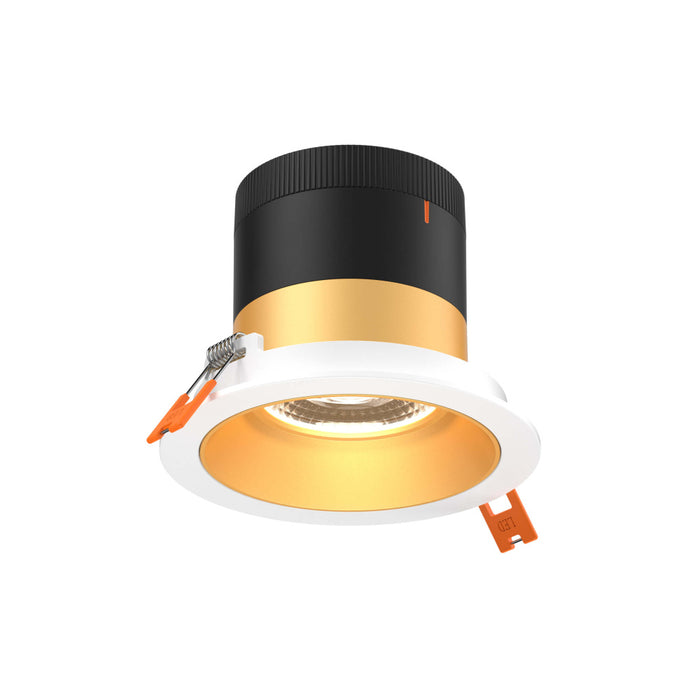4in Modular Downlight, 5cct, 60 Degree Beam Angle, Regressed, Gold, White Trim | RC04-CC-60-RGGD-TWH
