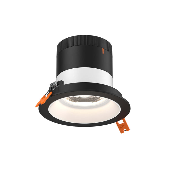 4in Modular Downlight, 5cct, 35 Degree Beam Angle, Regressed, White, Black Trim | RC04-CC-35-RGWH-TBK