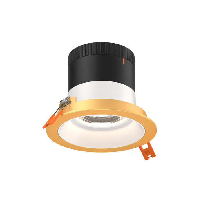 4in Modular Downlight, 5cct, 60 Degree Beam Angle, Regressed, White, Gold Trim | RC04-CC-60-RGWH-TGD