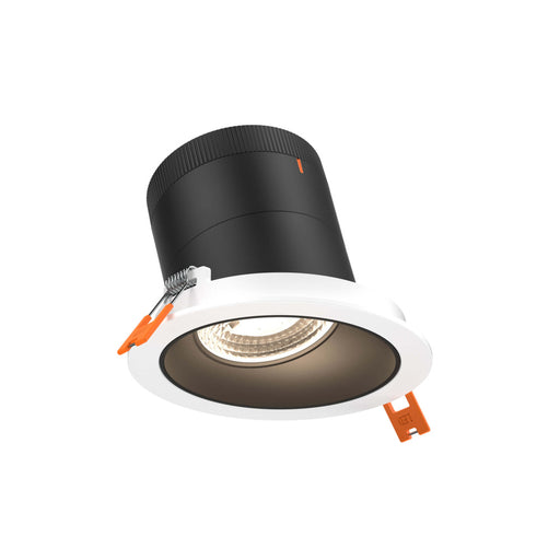 4in Modular Downlight, 5cct, 60 Degree Beam Angle, Slope Ceiling, Black, White Trim | RC04-CC-60-SLBK-TWH