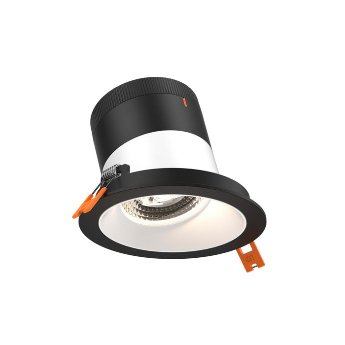 4in Modular Downlight, 5cct, 20 Degree Beam Angle, Slope Ceiling, White, Black Trim | RC04CC20SLWHTBK