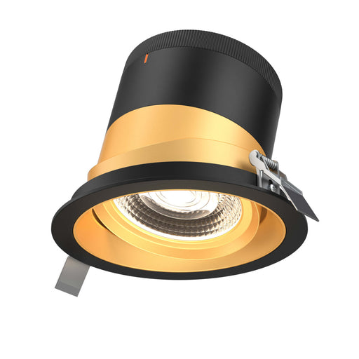 6in Modular Downlight, , 20 Degree Beam Angle, Gimbal Reflector, Gold, Black Trim | RC06CC20GMBGDTBK