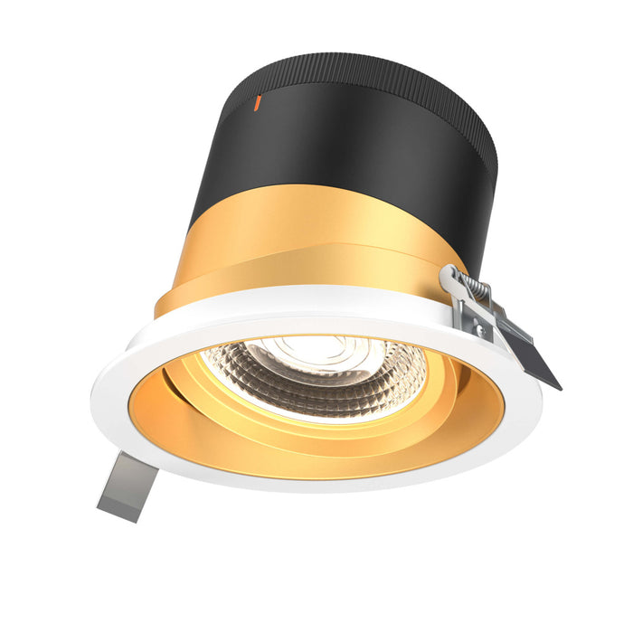 6in Modular Downlight, , 35 Degree Beam Angle, Gimbal Reflector, Gold, White Trim | RC06CC35GMBGDTWH