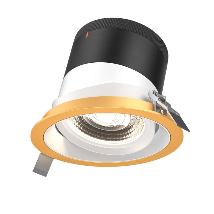 6in Modular Downlight, , 20 Degree Beam Angle, Gimbal Reflector, White, Gold Trim | RC06CC20GMBWHTGD