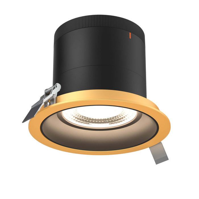 6in Modular Downlight, 5cct, 20 Degree Beam Angle, Regressed, Black, Gold Trim | RC06-CC-20-RGBK-TGD