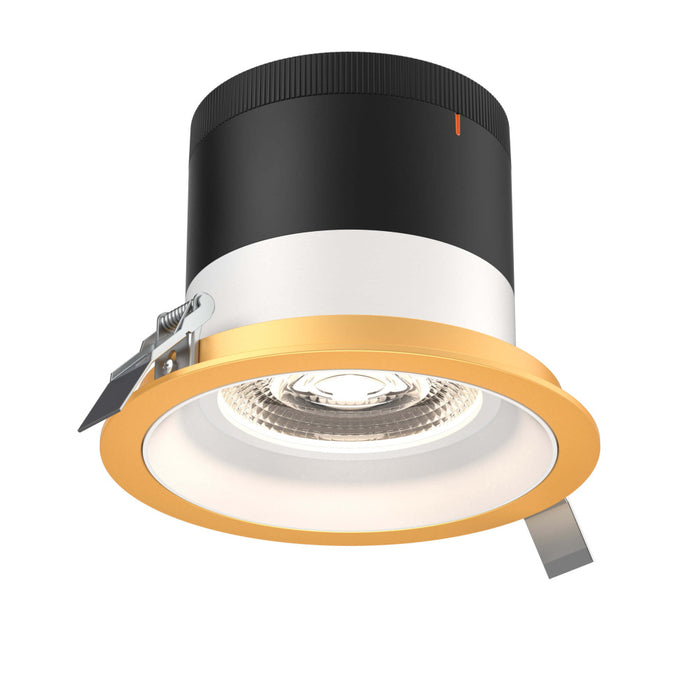 6in Modular Downlight, 5cct, 20 Degree Beam Angle, Regressed, White, Gold Trim | RC06-CC-20-RGWH-TGD