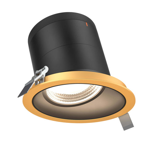 6in Modular Downlight, 5cct, 35 Degree Beam Angle, Slope Ceiling, Black, Gold Trim | RC06-CC-35-SLBK-TGD