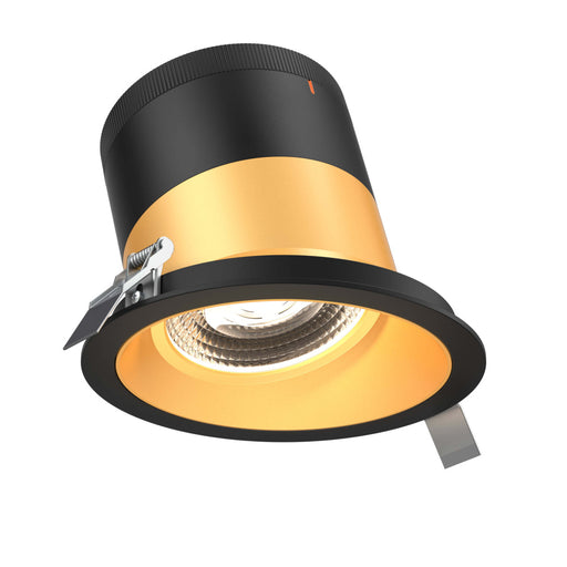 6in Modular Downlight, 5cct, 35 Degree Beam Angle, Slope Ceiling, Gold, Black Trim | RC06-CC-35-SLGD-TBK