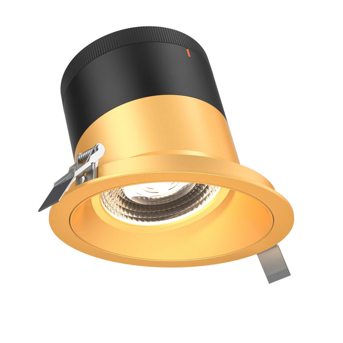 6in Modular Downlight, 5cct, 20 Degree Beam Angle, Slope Ceiling, Gold, Gold Trim | RC06CC20SLGDTGD