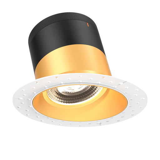 6in Modular Downlight, 5cct, 60 Degree Beam Angle, Slope Ceiling, Gold, Trimless | RC06-CC-60-SLGD-TL