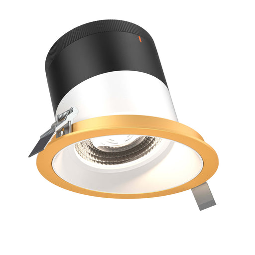 6in Modular Downlight, 5cct, 35 Degree Beam Angle, Slope Ceiling, White, Gold Trim | RC06-CC-35-SLWH-TGD