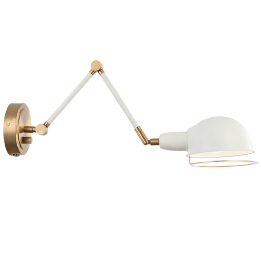 Matteo Blare Aged Gold Brass + White Wall Sconce