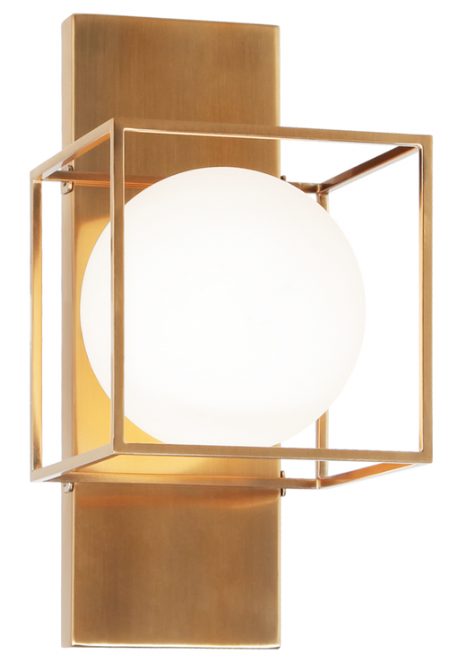Matteo Squircle Aged Gold Brass Wall Sconce